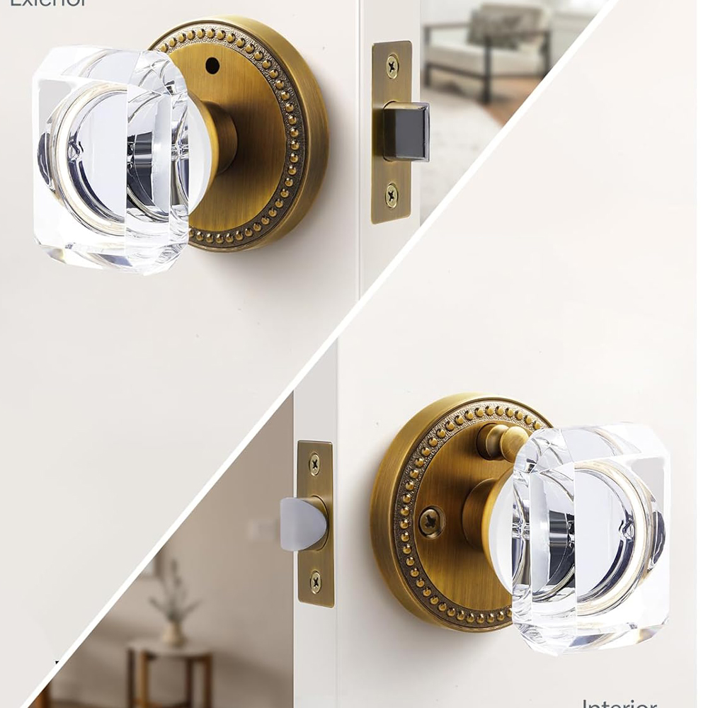Glass Door Hinge - 브러시드 크리스탈 도어 핸들, 개인 침실