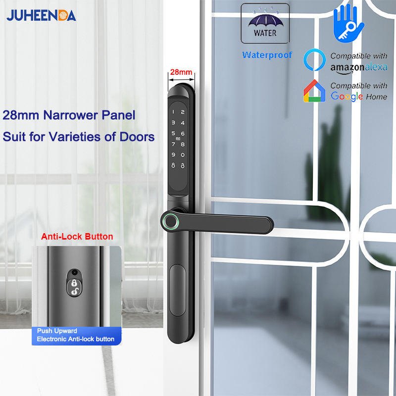 Glass Door Hinge - TTLock 앱 스마트 알루미늄 문짝 잠금